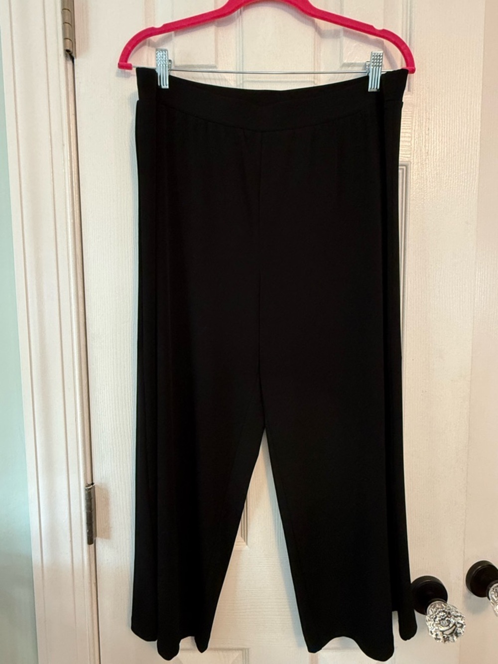 Susan Graver Black Cropped Wide-Leg Pull-On Pants - Picture 3 of 8